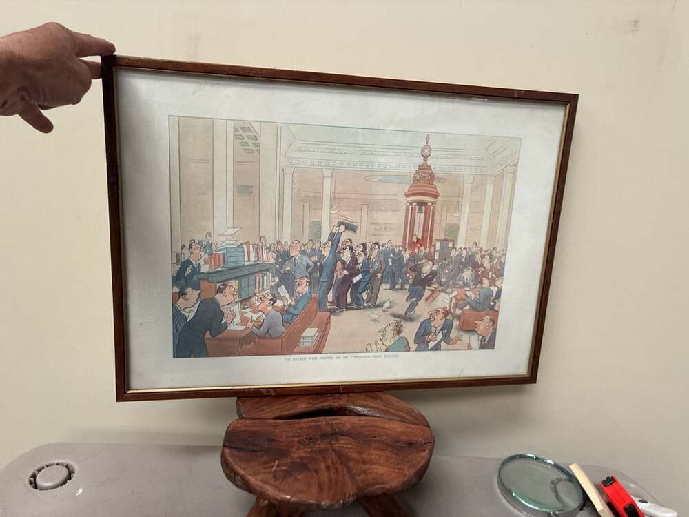 H. M. Bateman Framed Print The Broker Who Insisted on His Commission Being Reduc